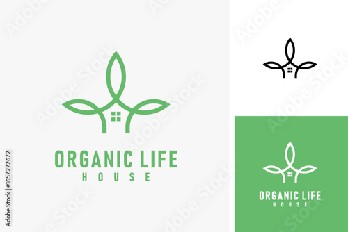 Organic life house logo symbol icon design