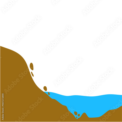 Erosion land deposition illustration