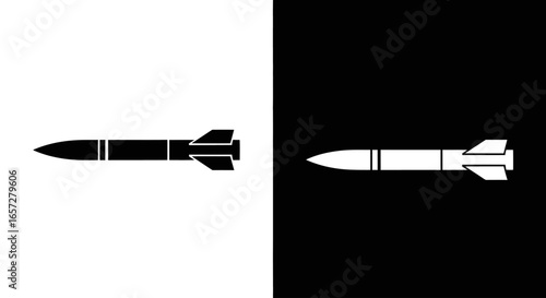 Missile rocket weapon icon symbolizing war attack destruction explosive military combat technology