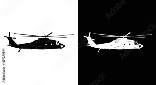 Military helicopter icon symbolizing aviation defense transport combat power and modern air technology