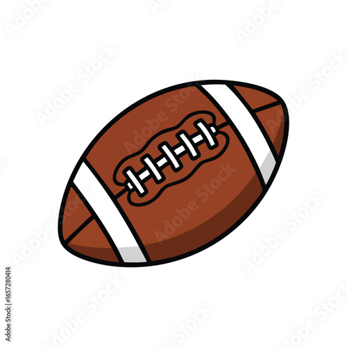 Brown American Football Icon. This simple graphic features a russet pigskin, representing competitive gridiron sport and athletic passion. Ideal for game day themes.