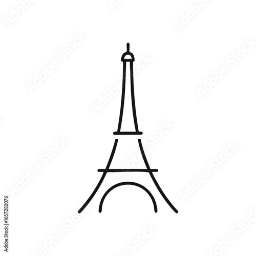 Eiffel Tower Minimalist Outline. A simple depiction of the famous French architectural marvel. It embodies the allure of European holidays, cultural richness, and romantic city breaks.