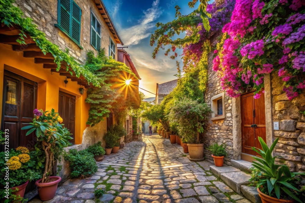 Obraz premium Picturesque Mediterranean Village Street