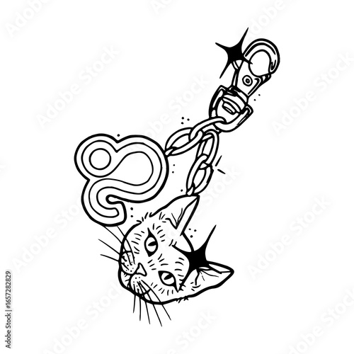 Leo zodiac keychain vector design