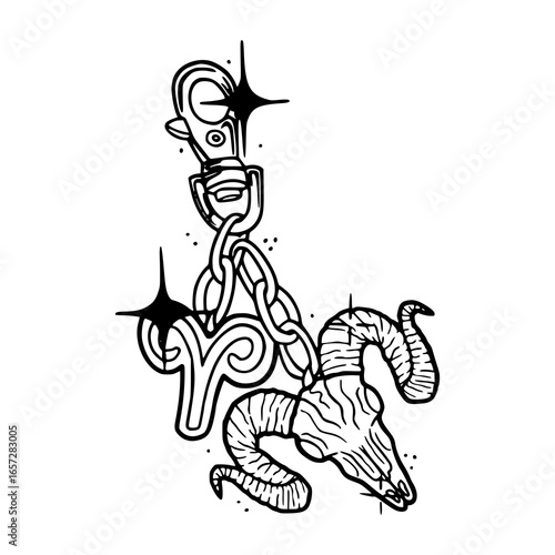 Wallpaper Mural Aries zodiac keychain vector design Torontodigital.ca