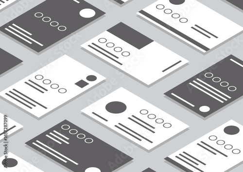 たくさんの名刺が並んだイラスト3