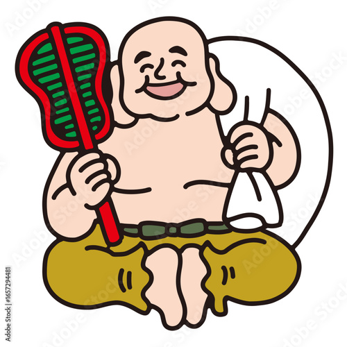 七福神の布袋の手描きイラスト