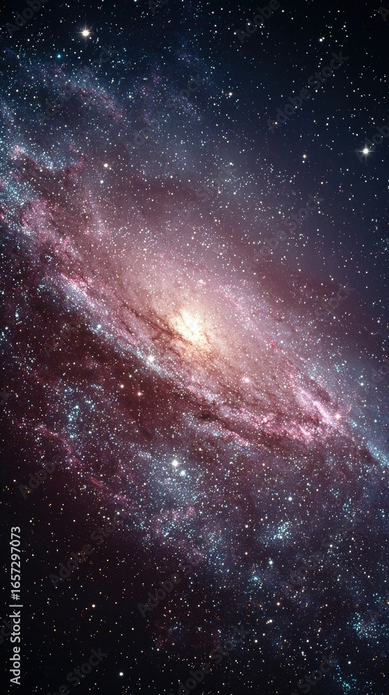 Obraz premium Spiral galaxy, vibrant hues, cosmic expanse
