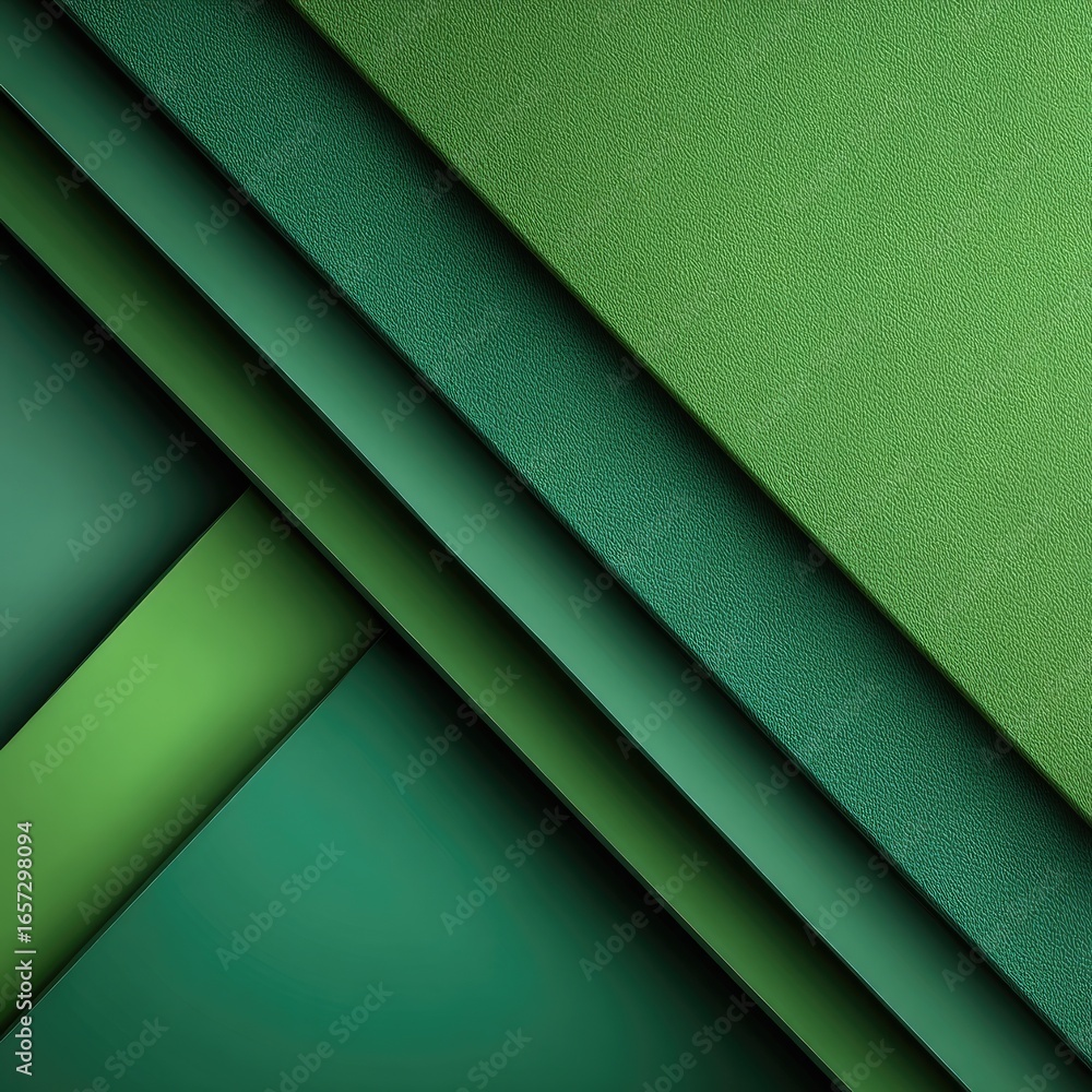 Obraz premium Abstract layered green shapes