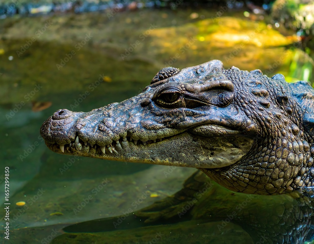 Obraz premium Croc head in water (1)