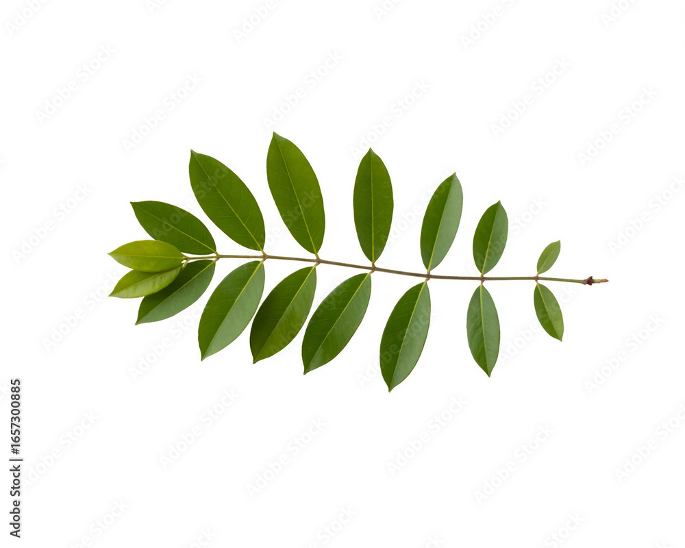Fototapeta premium green leaves isolated on white