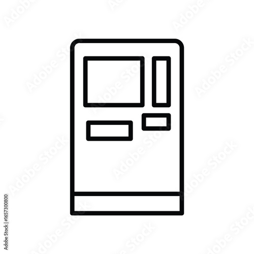 Minimalist Outline of a Retro Style Vending Machine Illustration