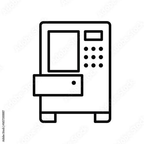 Simple Outline of a Vintage Vending Machine with Drawer Design