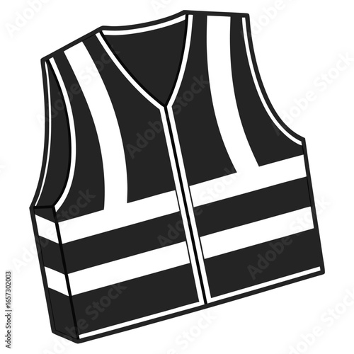  Safety Vest Illustration for Construction Workers and Roadside Assistance Ensuring Visibility 