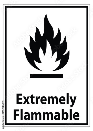 Bold Warning Sign Indicating Extreme Flammability for Safety Compliance