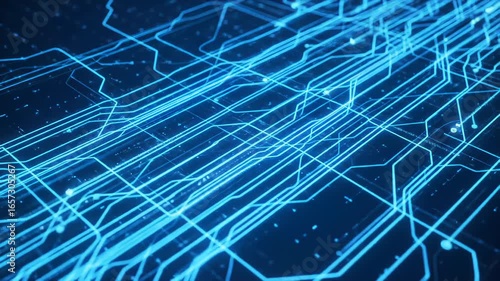 Abstract glowing blue circuit board pattern