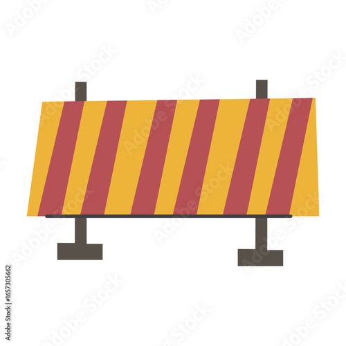 illustration stripped construction barrier
