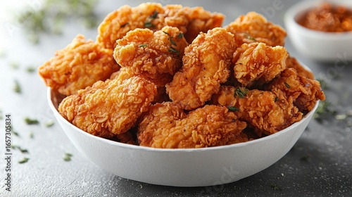 Fried chicken nuggets in a bowl