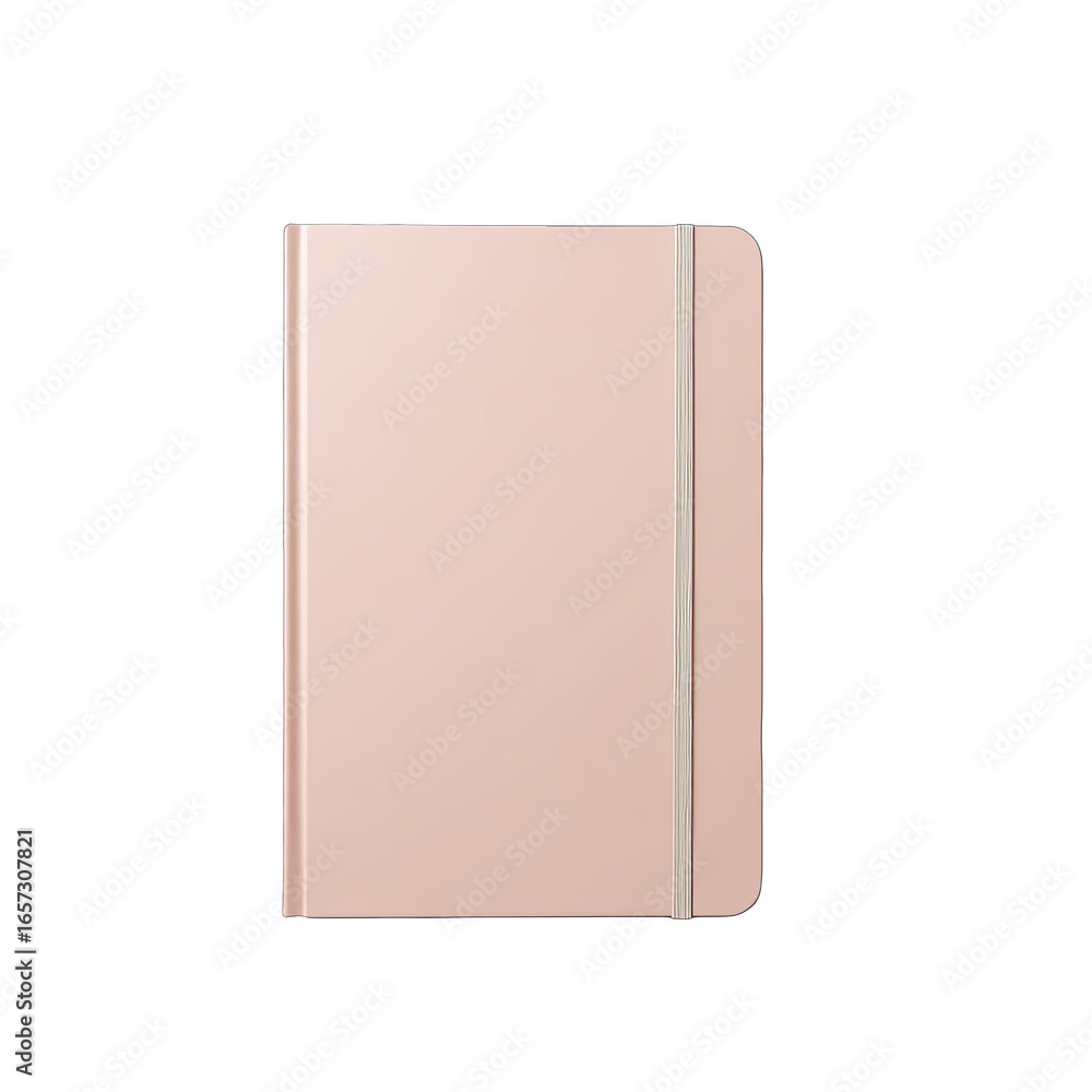 A light pink notebook with a ribbon. A light pink notebook with a ribbon.