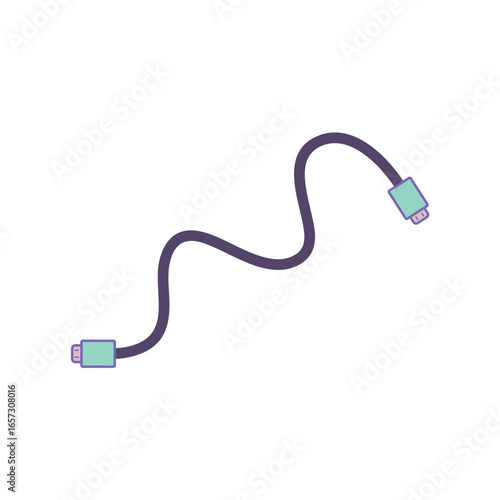 Modern USB cable icon. Charger smartphone  vector illustration. 