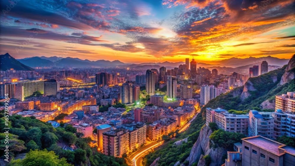 Obraz premium Cityscape at Golden Hour