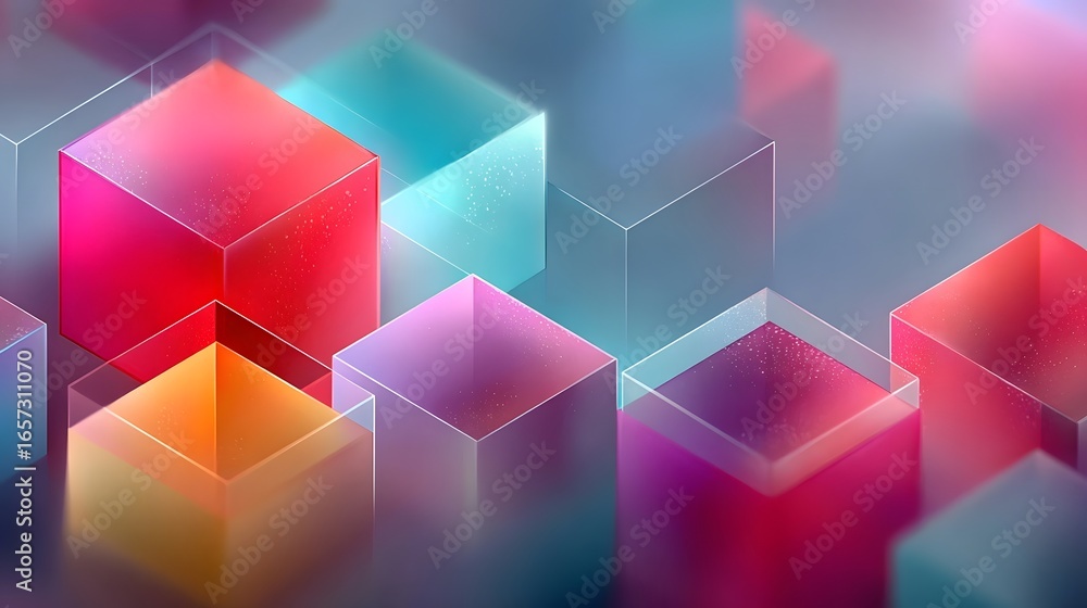 Obraz premium Colorful Cubes Abstract