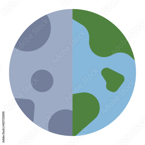 terraforming flat icon showing planet modification for human habitat
