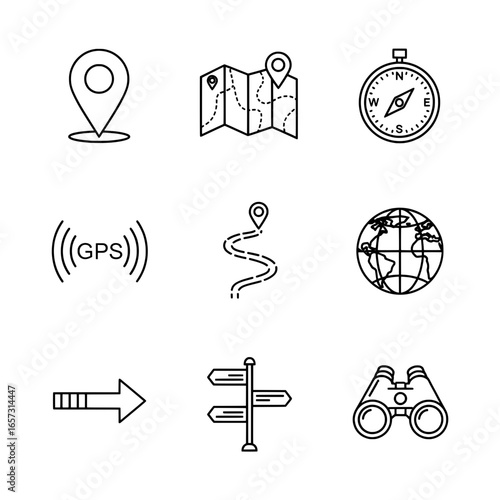 Navigate your world with essential travel and location icons for modern adventures