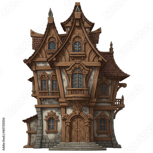 old wooden house with wooden roof
