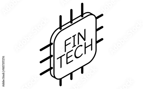 フィンテックアイコン、白黒