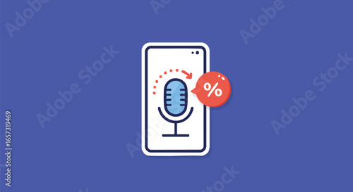Mobile voice recognition app with percentage discount offer.