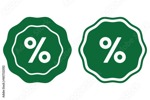 Percentage discount badge icon. EPS 10