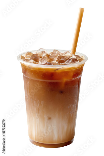 Wallpaper Mural Iced coffee drink in clear plastic cup with straw Torontodigital.ca