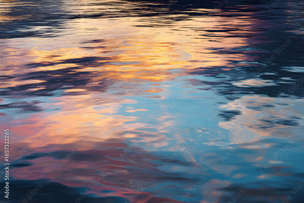 Serene Evening: Mesmerizing Twilight Reflections Dancing on Water Ripples Serene Evening: Mesmerizing Twilight Reflections Dancing on Water Ripples
