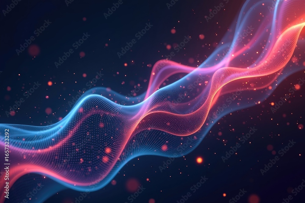 Fototapeta premium Abstract digital waves of vibrant colors.