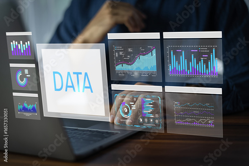 Photos Businessman using AI Artificial intelligence for data analytics