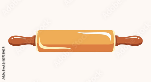 Artistic depiction of a wooden rolling pin for baking and confectionery