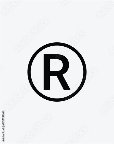 Vector design of Registered (®) symbol. Ideal for branding, business logos, corporate identity, intellectual property, and trademark use