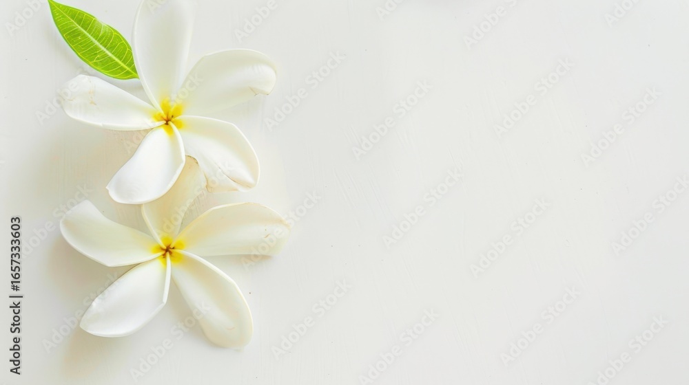 Fototapeta premium Abstract Floral Vectors: White Flowers and Botanical Elements in Modern Design