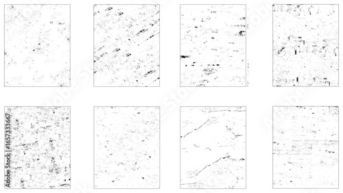 Dirty borders collection on white background. Crosshatch pattern texture set distressed. Hand drawn pencil lines.