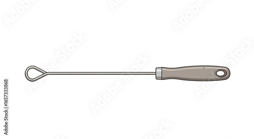 Detailed illustration of a loop turner, an essential sewing tool on white