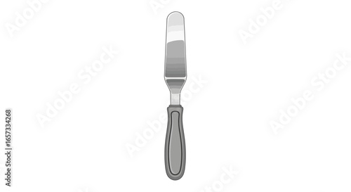 Elevated view of a meticulously crafted, vintage metal spatula tool