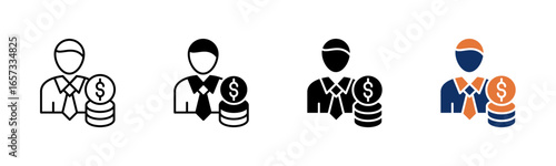 Investor icon sheet multiple style collection