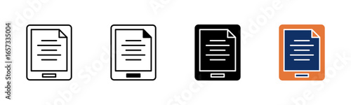 Ebook Reader icon sheet multiple style collection