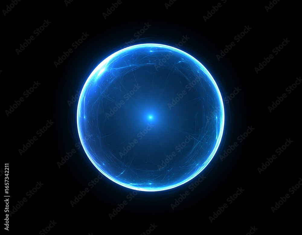 Fototapeta premium Abstract Glowing Blue Sphere - Futuristic Design