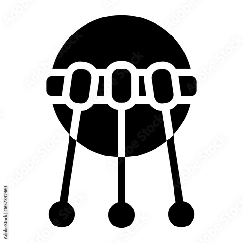 sputnik glyph icon symbolizing first artificial satellite in orbit