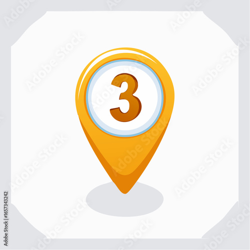 Clean GPS Pin Number Three Vector