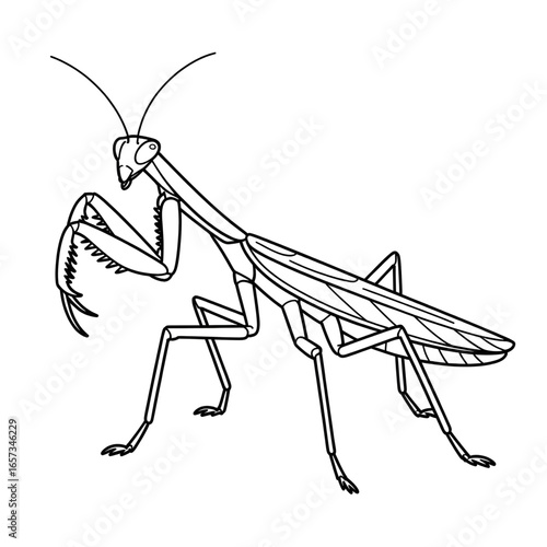 praying mantis vector
