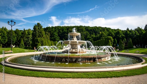 Park fountain on a sunny day