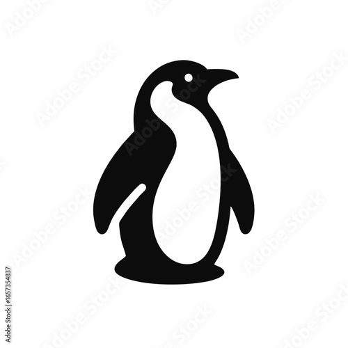 Penguin Vector Illustration in Black and White
